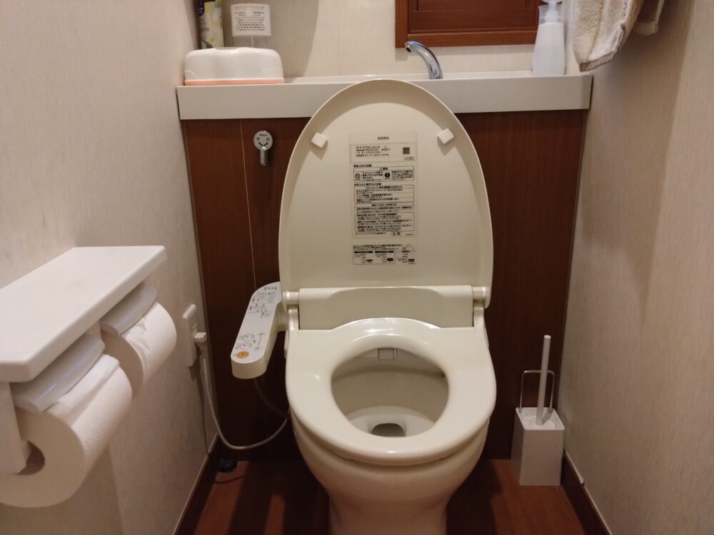 座ってトイレする前提の状態のトイレ