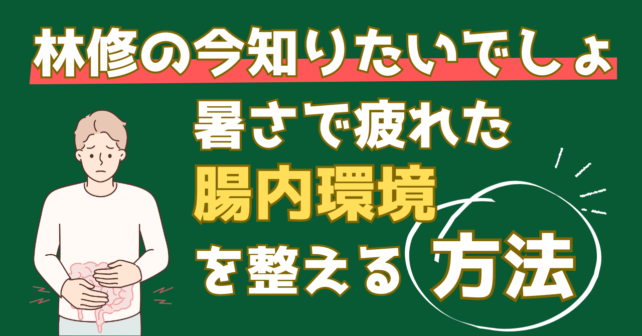 林修の今知りたいでしょで紹介された腸内環境を整える方法を解説する記事のアイキャッチ画像